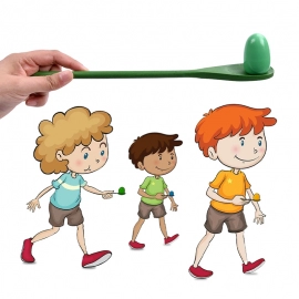 Children's Outdoor Fun Game Toy Egg Spoon Balance Sport Wooden Spoon Toss Ball Sense Training Early Education Puzzle Party Game