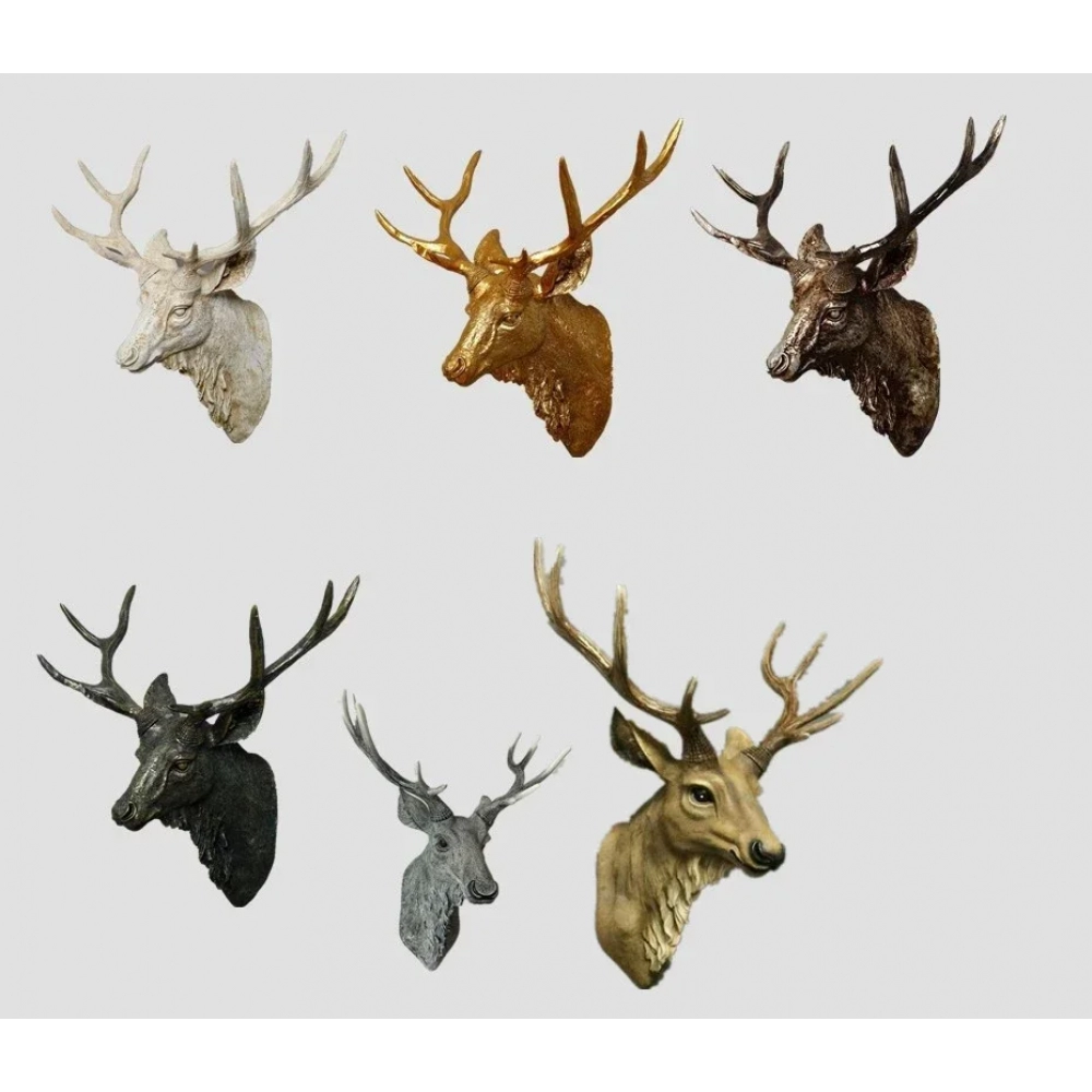 Creative Wall Mounted Animal Deer Head Wall Decoration Handmade Farmhouse Decoration Resin Living Room Home Decoration